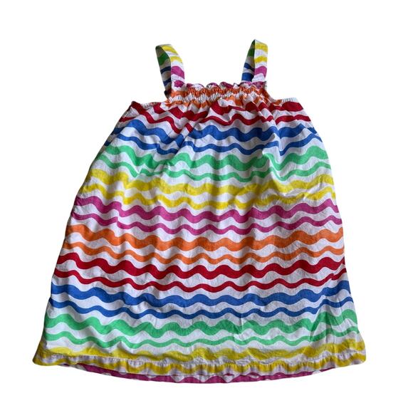 PRIMARY Sundress in Rainbow Squiggle Stripe Size 6-7 - Picture 1 of 4